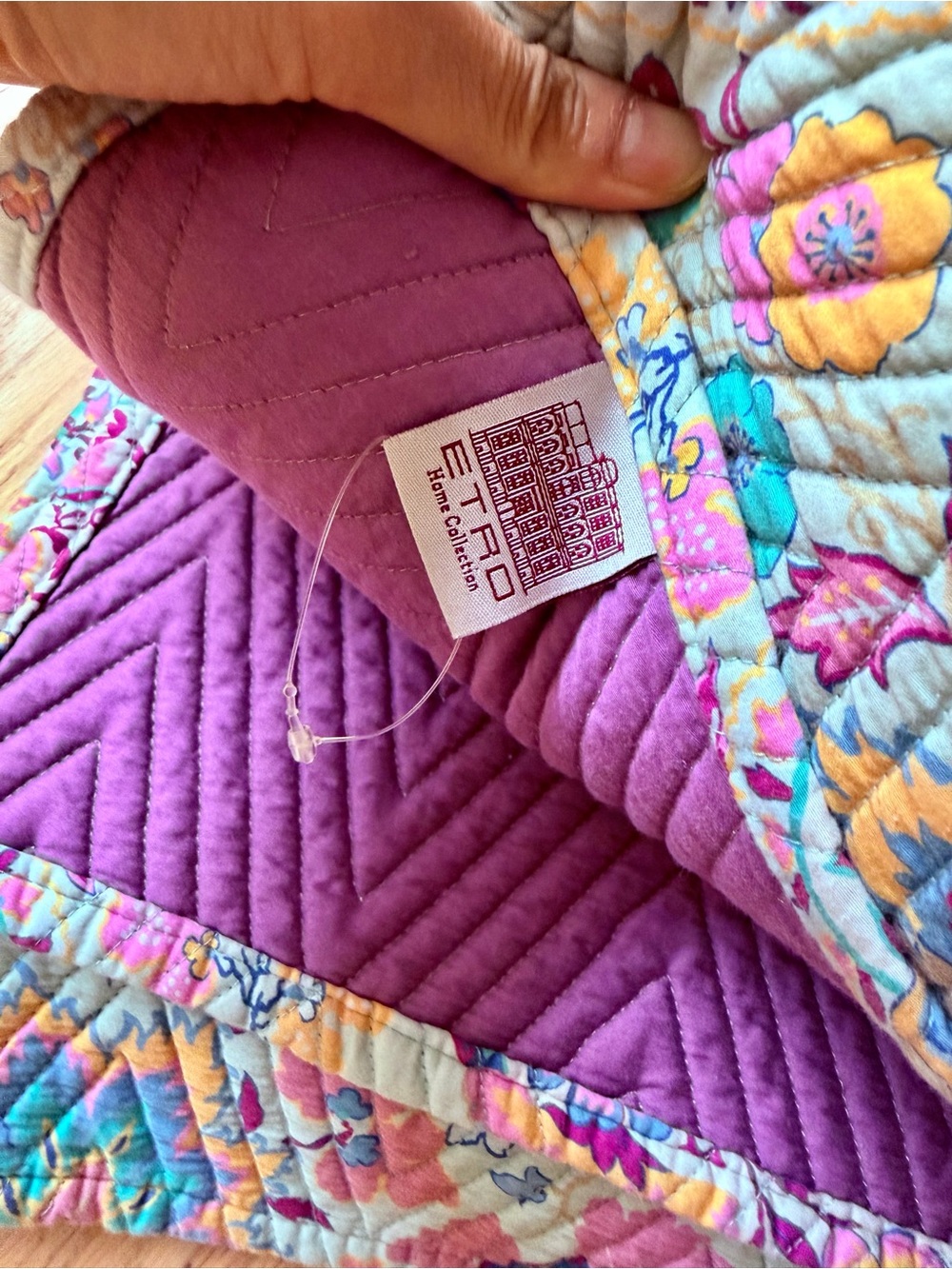 ETRO Home Collection Quilted Floral Reversible Throw